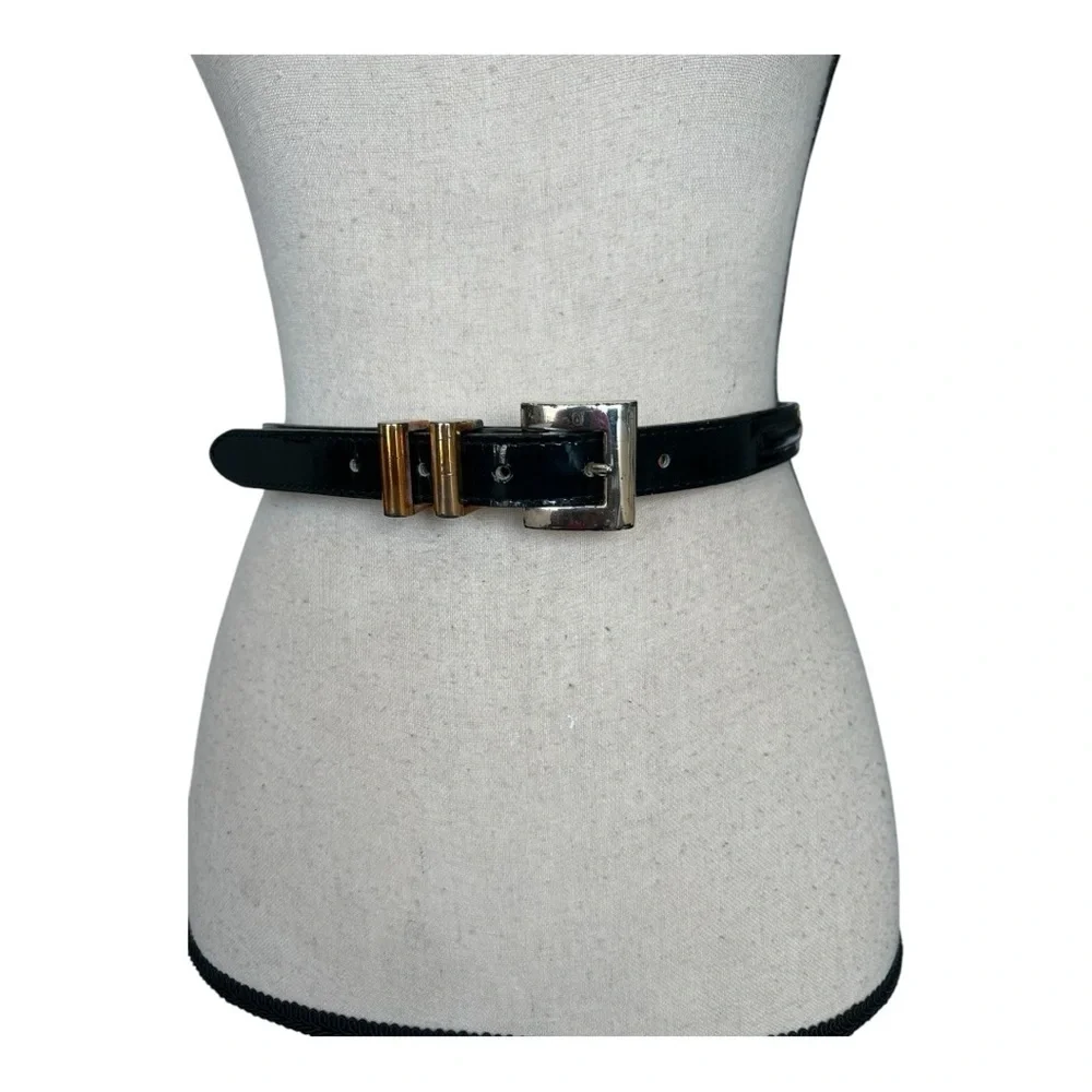 Brighton Black and Silver Leather Belt